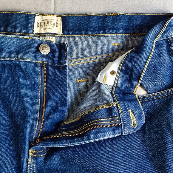 Red Head jeans classic straight men's size 38X30 denim blue cotton - Picture 7 of 12